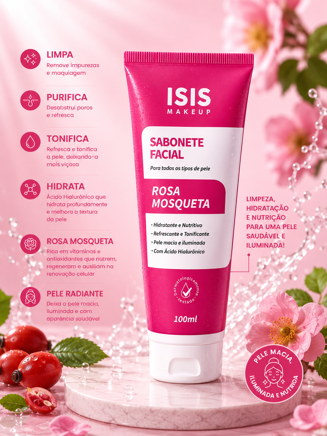Sabonete Facial Rosa Mosqueta ISIS