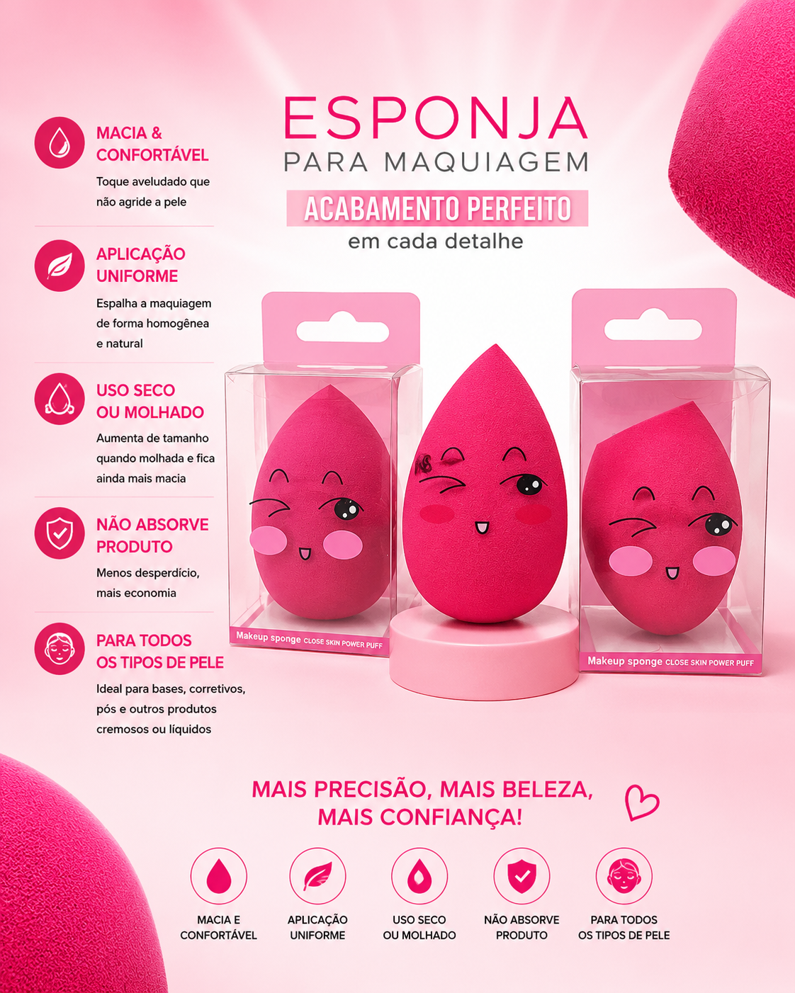 Esponja para Maquiagem Fashion