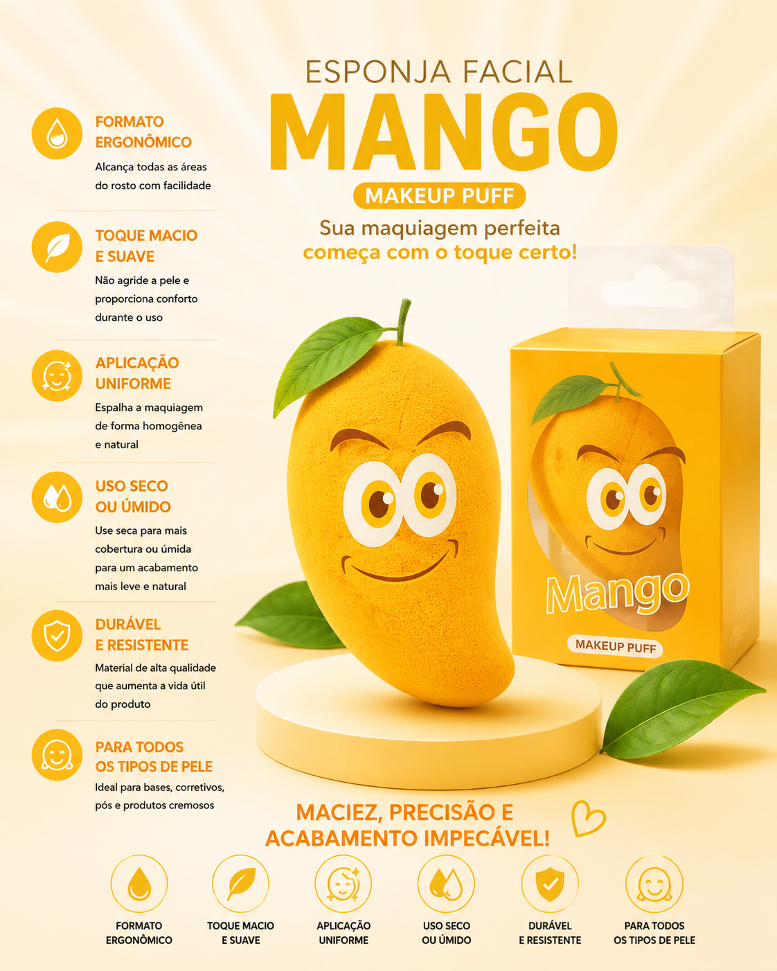 Esponja para Maquiagem Mango