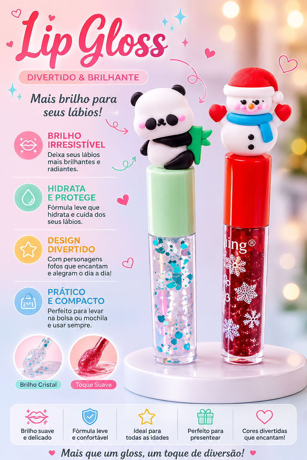 Lip Gloss com Personagens