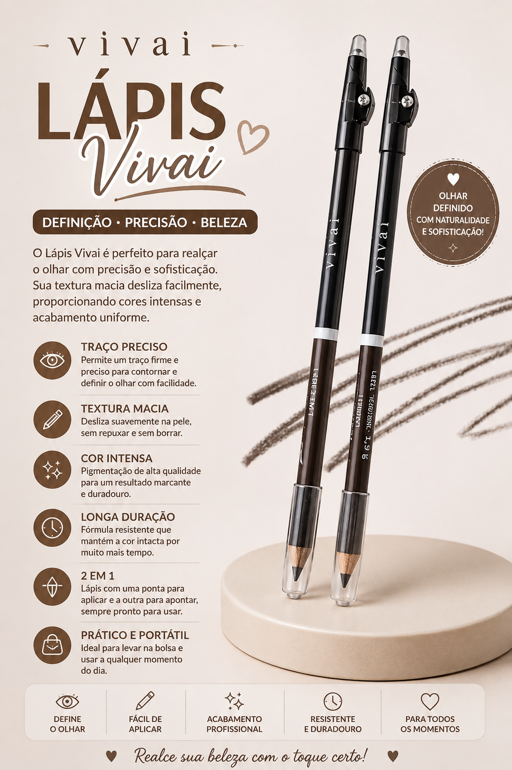 Lápis para Olhos Vivai